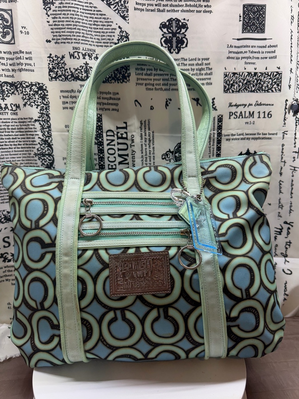 Coach Poppy 3d Op Art Glam Tote Purse Handbag